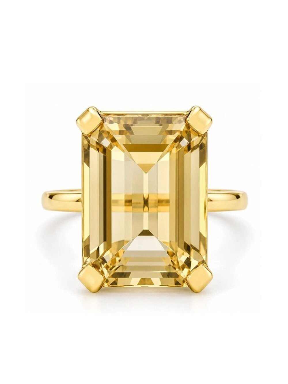 Genuine 12.86 Cts Citrine Ring Solid 10k Gold